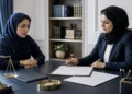 زن در جلسه مشاوره حقوقی برای بررسی مهریه و سند ازدواج