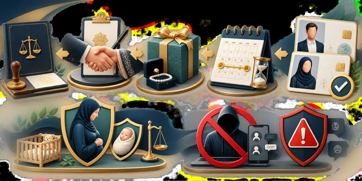 چک‌لیست شرایط قانونی صیغه موقت شامل هویت، مدت، مهریه و ثبت رسمی